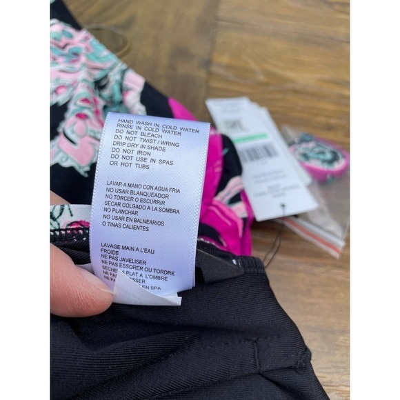 Carmen Marc Valvo: One Piece Botanico Rosa Knot Front Bandeau Size 8 - Picture 14 of 14